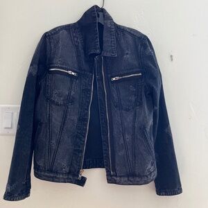 RtA distressed black denim jacket size m